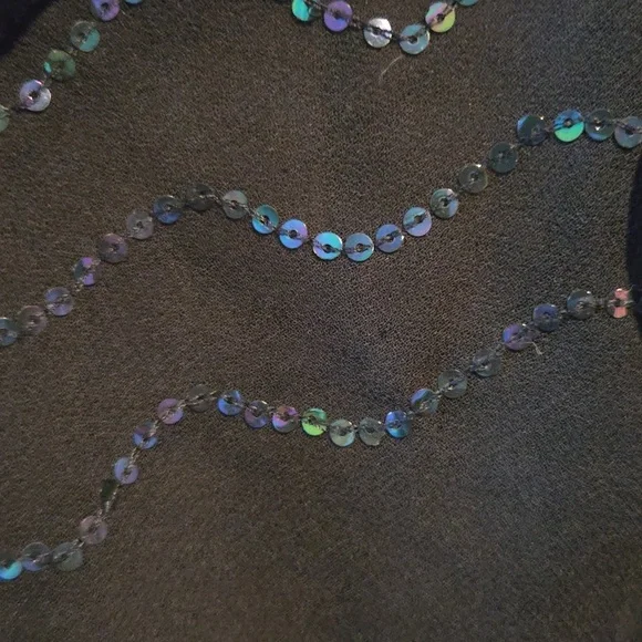 Black Ruffled Sequin-Detail Women's Top - Picture 3 of 7